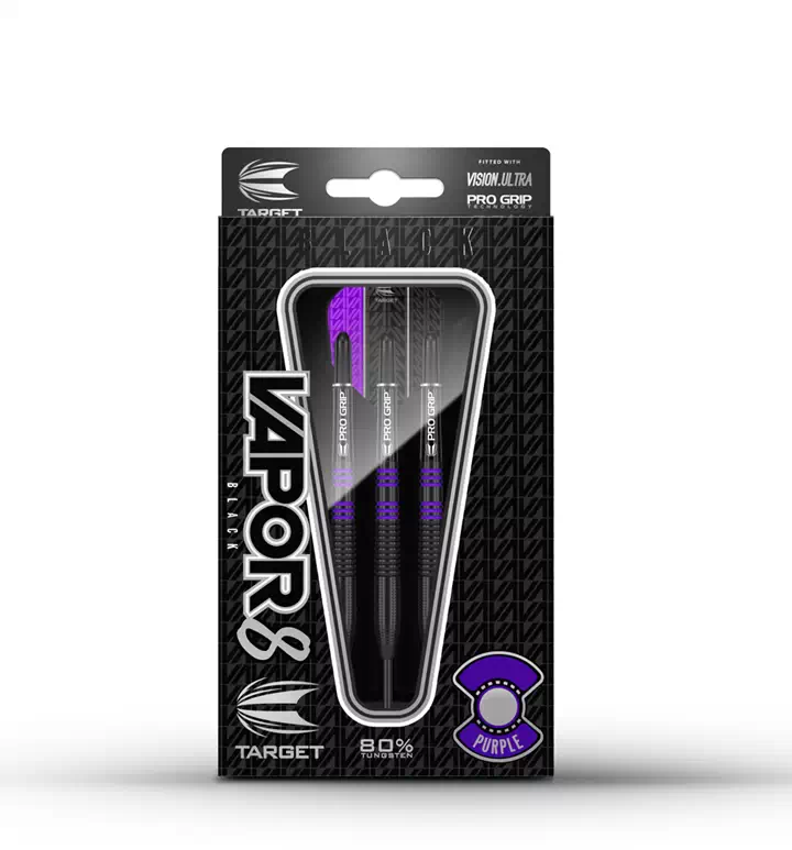 Target Darts Vapor8 Black/Purple Steel 80% Tungsten 23 grams